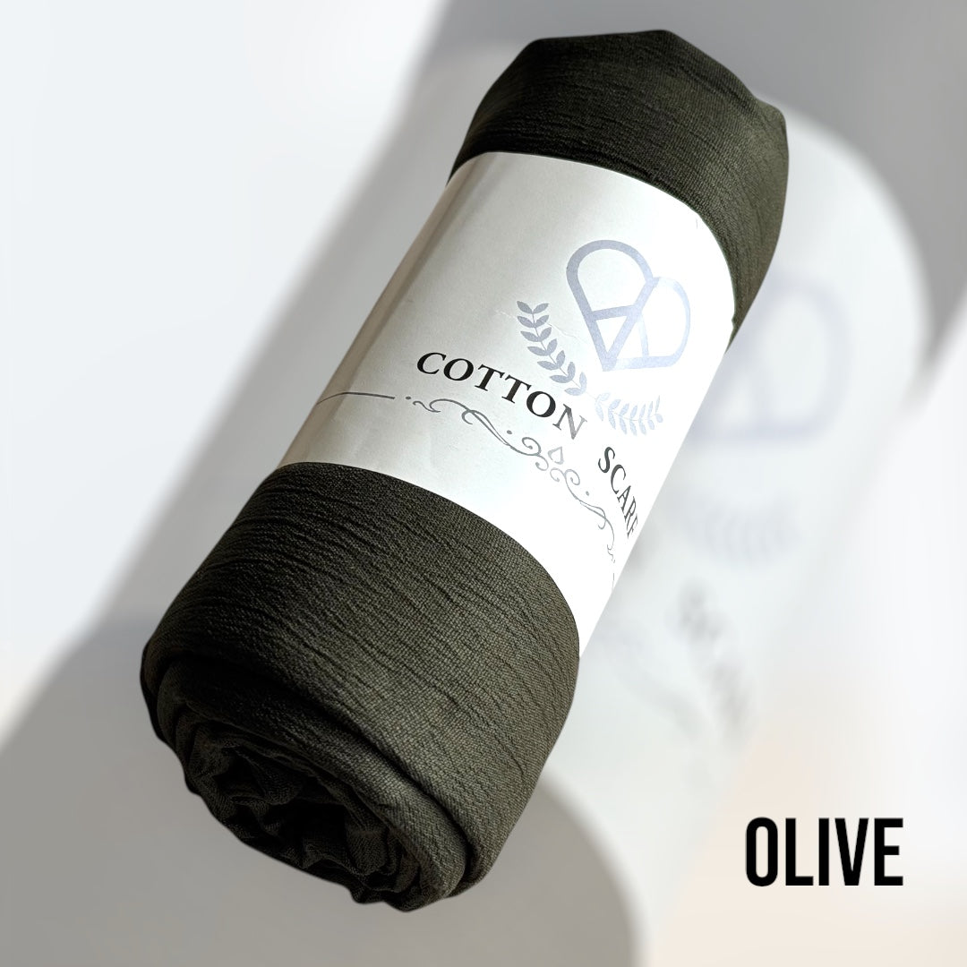 Modal Cotton Hijab: Wrinkle Scarf, Solid Colour Scarves