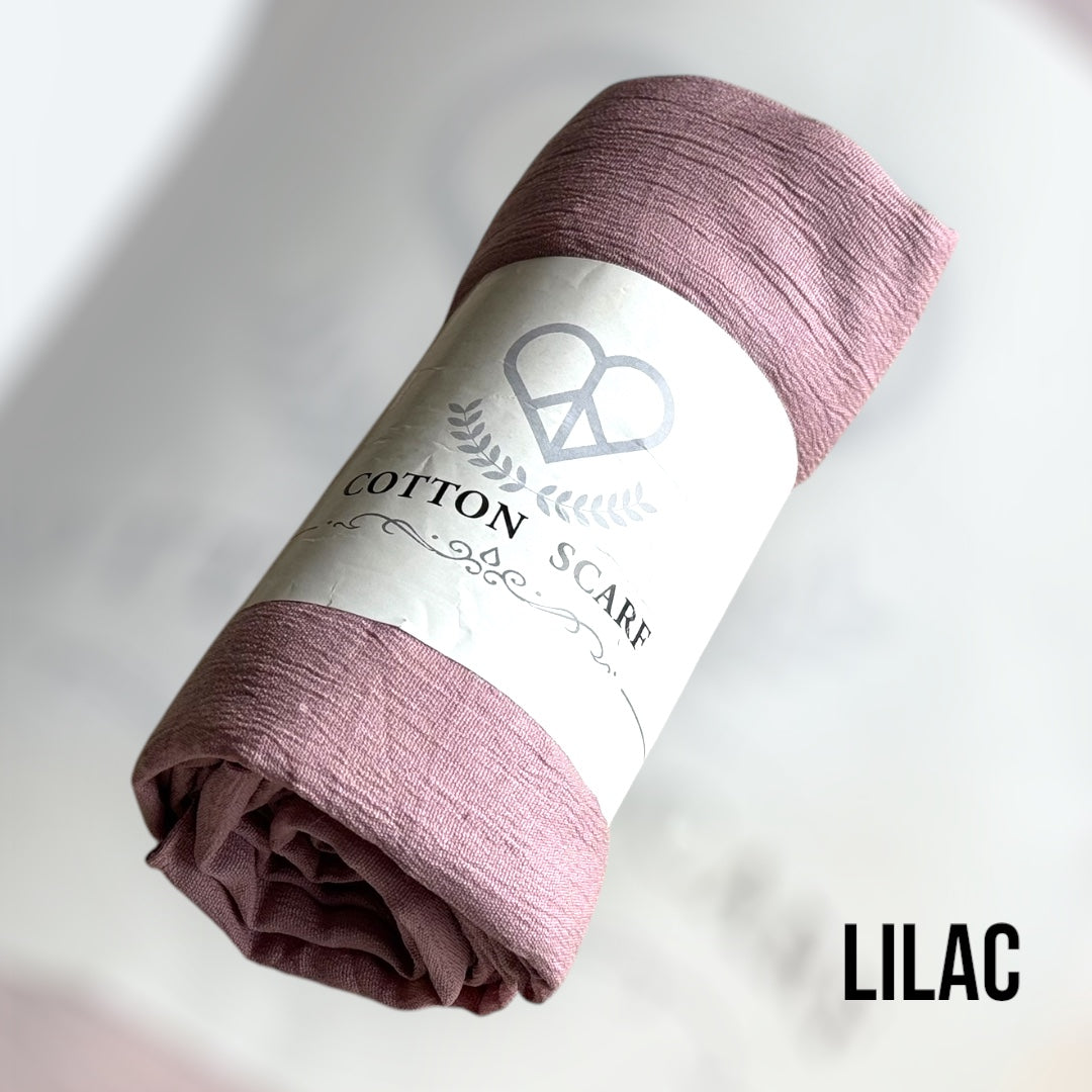 Modal Cotton Hijab: Wrinkle Scarf, Solid Colour Scarves