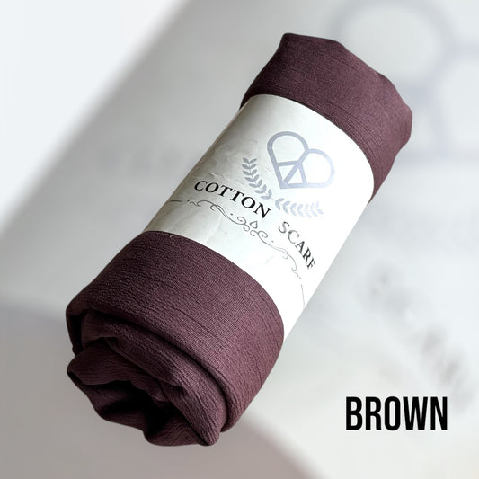 Modal Cotton Hijab: Wrinkle Scarf, Solid Colour Scarves