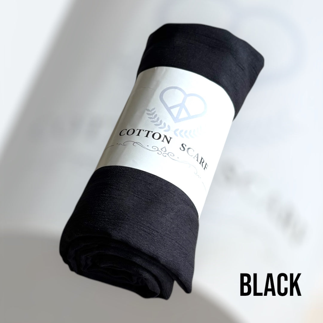 Modal Cotton Hijab: Wrinkle Scarf, Solid Colour Scarves