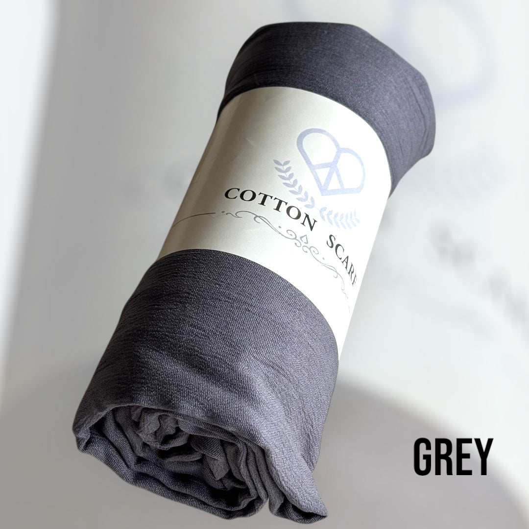 Modal Cotton Hijab: Wrinkle Scarf, Solid Colour Scarves