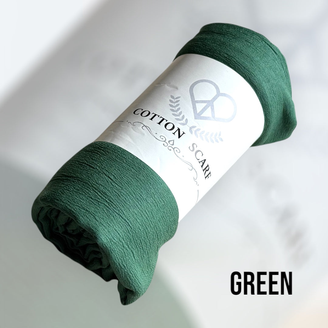 Modal Cotton Hijab: Wrinkle Scarf, Solid Colour Scarves