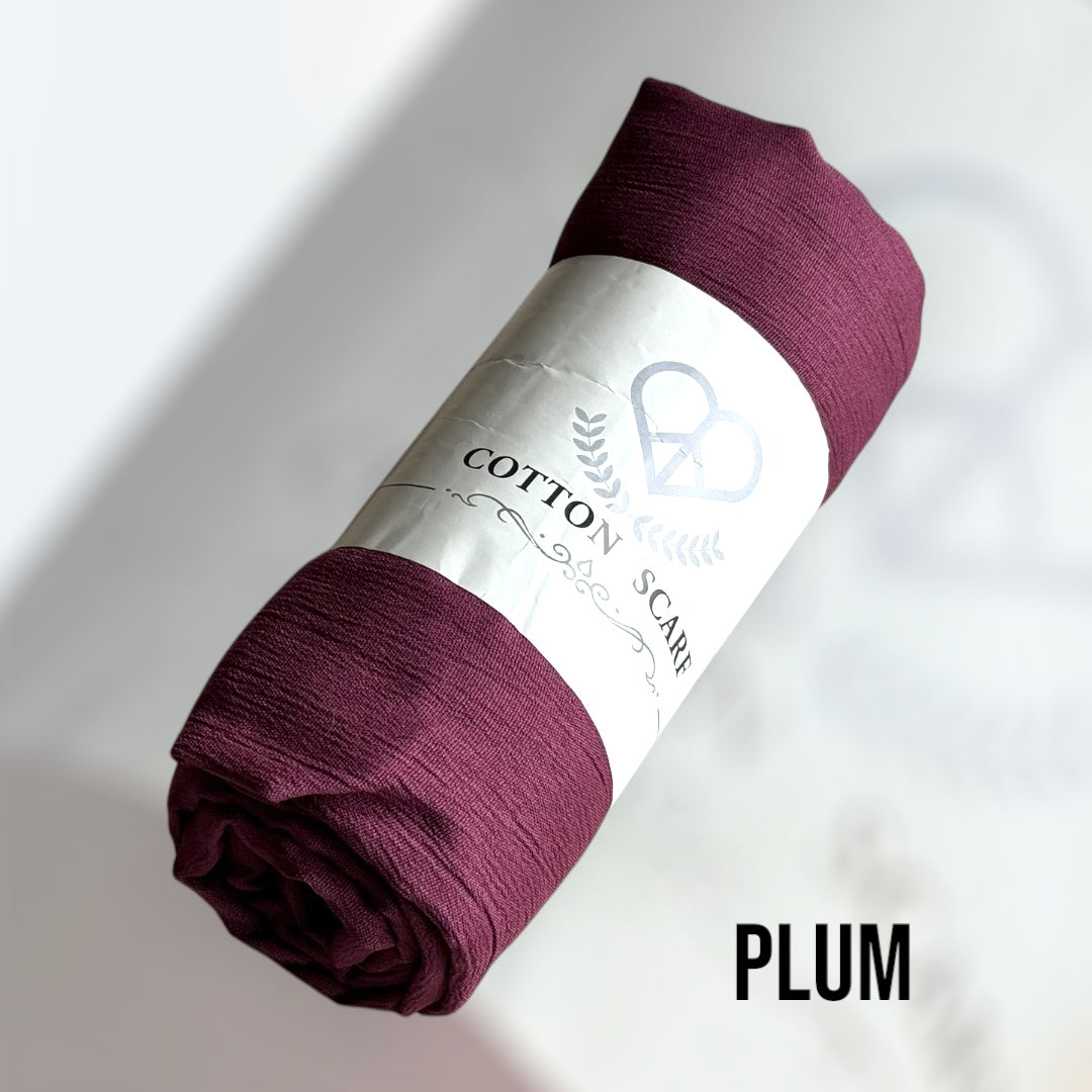 Modal Cotton Hijab: Wrinkle Scarf, Solid Colour Scarves