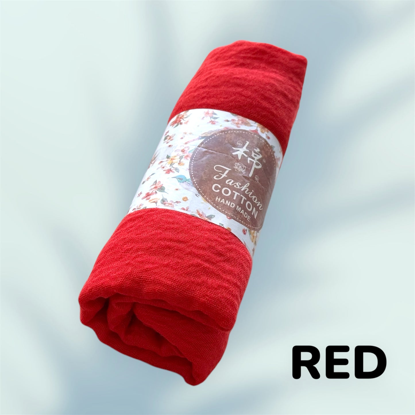 Crinkle Cotton Hijab: Solid Color Wrinkle Scarf