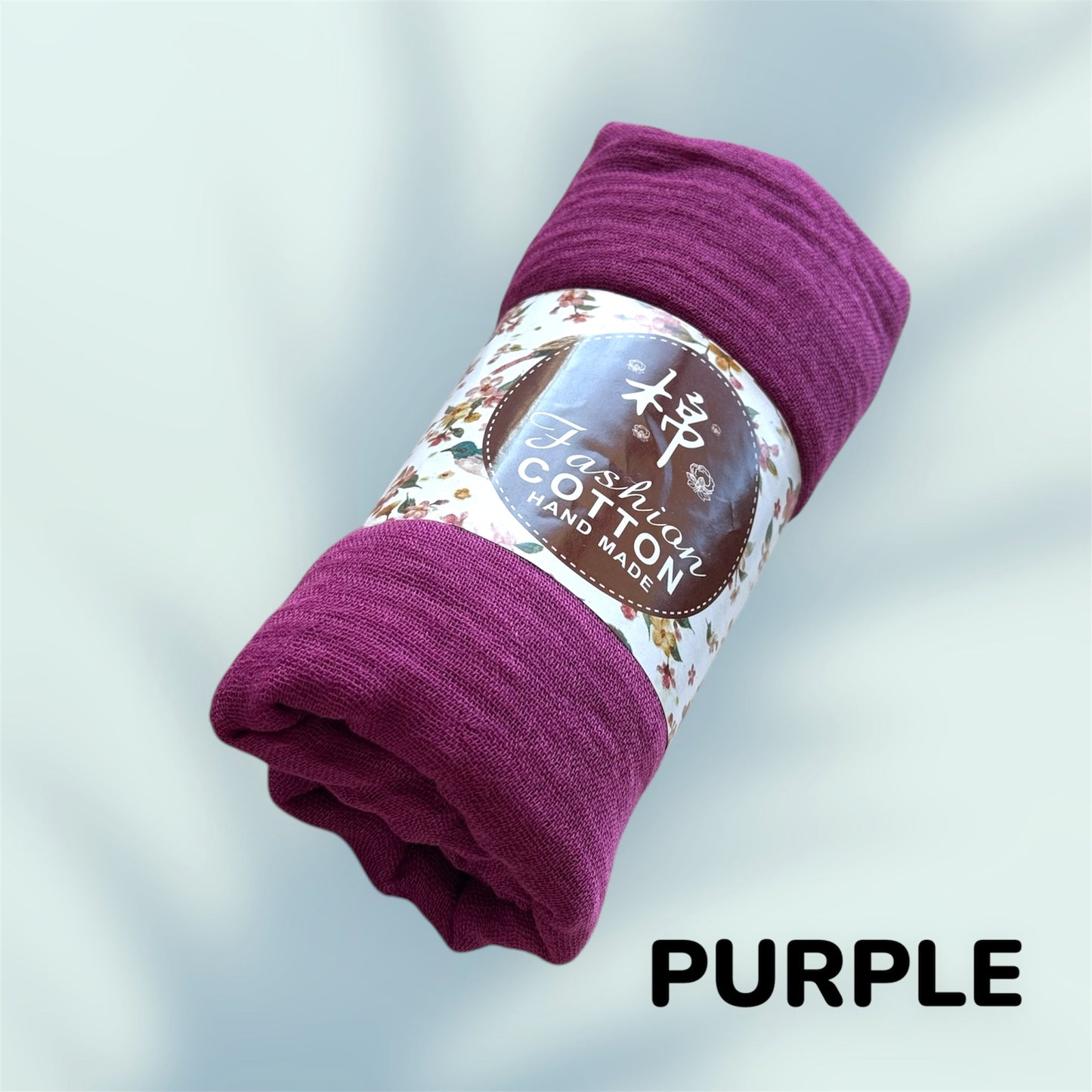 Crinkle Cotton Hijab: Solid Color Wrinkle Scarf