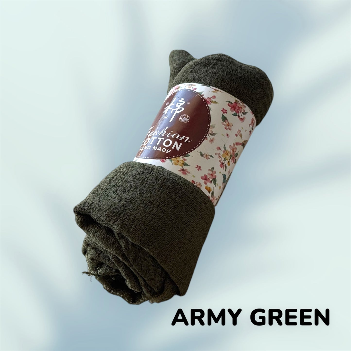 Crinkle Cotton Hijab: Solid Color Wrinkle Scarf