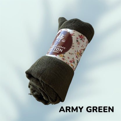 Crinkle Cotton Hijab: Solid Color Wrinkle Scarf