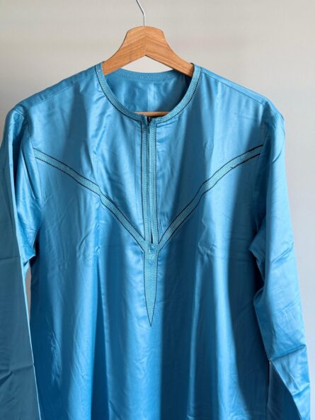 Moroccan Thobe/Jubba Premium Shiny Polyester (Short Sleeve) | Jubba | Dasha | thobes | Men Clothing | Muslim Wear | Dasha - Image 2