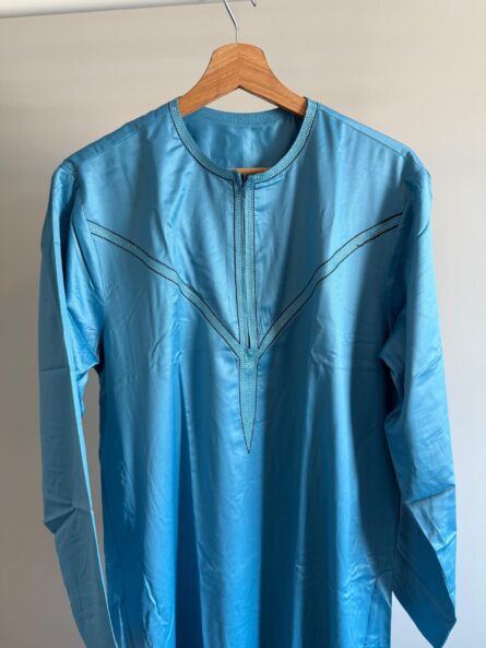 Moroccan Thobe/Jubba Premium Shiny Polyester (Short Sleeve) | Jubba | Dasha | thobes | Men Clothing | Muslim Wear | Dasha - Image 3